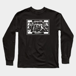 NISSAN SKYLINE GT-R R32 ENGINE (Black Version) Long Sleeve T-Shirt